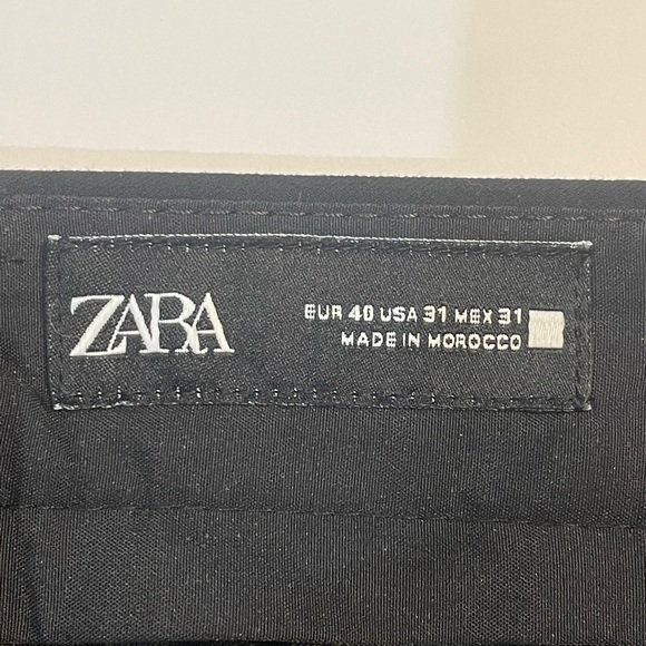 Zara Black Wide Leg Trousers with Zipper Pockets - Picture 5 of 11